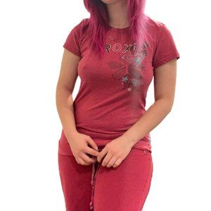 roxy xl surfer pink tshirt